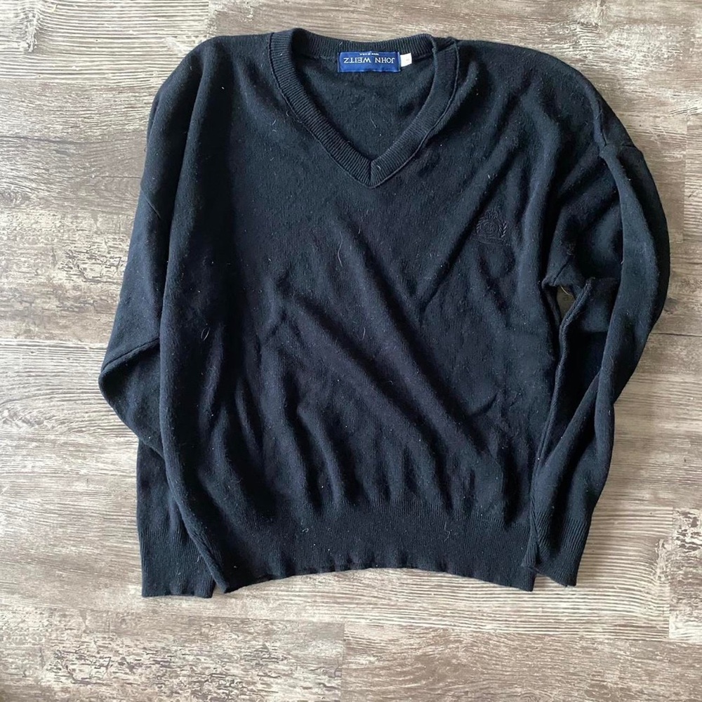 John Weitz Black Pullover Sweater